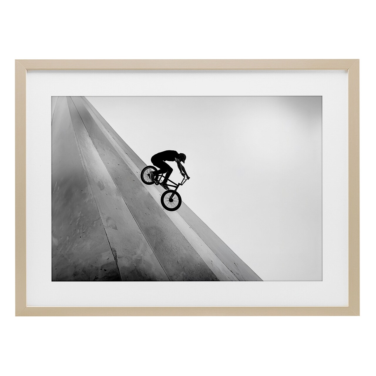 Stupell Industries Black and White Biker Framed Print Under Glass, design by Sisi and Seb